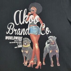 Akoo Shirt Mens Large Graphic Long Sleeve Rottweiler Urban Streetwear